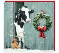 Art Beat Charity Christmas Cards Pack of 6 - Charity Christmas Cards 2024 with Snowy Farm Animals Design and Special Finish - Eco-Friendly Xmas Cards Multipack with Envelopes