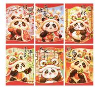 Art Beauty Chinese 24pcs Panda Red Envelopes 2026 Lunar New Year for Spring Festival Wedding Graduation Birthday and Baby
