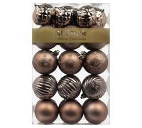 Art Beauty Christmas Baubles 30pcs Coffee Brown 60mm Shatterproof Christmas Tree Decorations for Xmas Hanging Ornaments Festival Holiday Decor