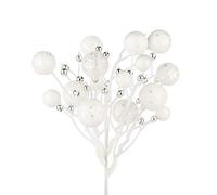 Art Beauty White Christmas Stem Pack of 9 Artificial Glittered Berry Picks for Xmas Tree Decoration Wreath Garland Topper Wedding Centerpiece Decor