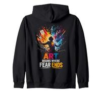Art Begins Where Fear Ends - Artistic Inspiration Zip Hoodie