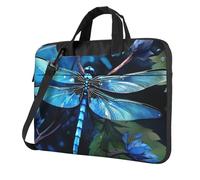 Art Blue Dragonfly Laptop Bag 13-15.6Inch, 360° Protective Laptop Sleeve Case Shockproof Messenger Shoulder Bag Waterproof Computer Case Carrying Cover Briefcases for Men Women