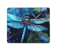 Art Blue Dragonfly Mouse Pad with Stitched Edge, Comfortable Mouse Pads with Non-Slip Rubber Base Gaming Mouse Mat Washable Mousepads Computers Laptop Desk Accessories for Office 7 x 8.6 in