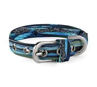 Art Blue Dragonfly Pet Collar Oxford Adjustable Safety Dog Collars Cute Outdoor Training Pet Collars Easy Clean Floral Print Puppy Collar for City Pet Owners