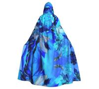 Art Blue Dragonfly Print Hooded Cloak Cape Costume Robe