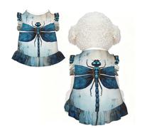 Art Blue Dragonfly Print Pet Breathable Sleeveless Skirt L