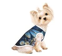 Art Blue Dragonfly Print Pet T-Shirt, Sleeveless Pullover Vest For Small Puppy Kitten Indoor Outdoor Wear