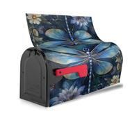 Art Blue Dragonfly Print Reusable Mailbox Cover Waterproof Mailbox Decor Magnetic Sun Protection Unique