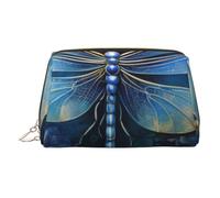 Art Blue Dragonfly Print Stylish Cosmetic Bag for Women Travel Daily Use Vanity Pouch Toiletry Storage
