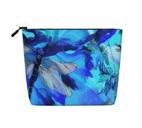 Art Blue Dragonfly Printed Make up Bag for Women Makeup Bags Zipper Travel Cosmetic Bags Pouch Organizer