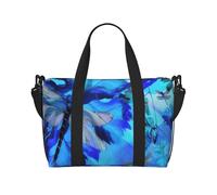 Art Blue Dragonfly Printed Travel Duffel Bag for Women Men - Weekend Overnight Bags with Adjustable Shoulder Strap and Handle