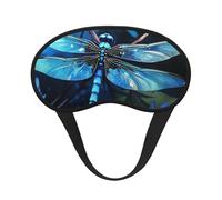 Art Blue Dragonfly Sleep Mask for Side Sleeper, Blackout Eye Mask for Women Men, Zero Pressure Sleeping Masks Soft Breathable Eye Cover Comfortable Blindfold Eyeshade for Night Sleep