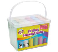 ART BOX 24 Giant Pavement Chalks in Tub Red