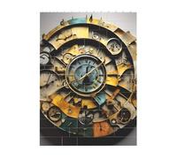 Art Brick Puzzle 4x5.5in Building Block 3D Jigsaw with UV Clock Art Printed Design