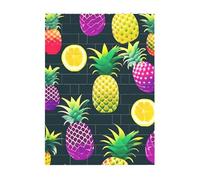 Art Brick Puzzle 4x5.5in Building Block 3D Jigsaw with UV Colorful Fruit Pineapple Printed Design