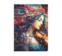 Art Brick Puzzle 4x5.5in Building Block 3D Jigsaw with UV Colorful Music Printed Design