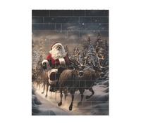 Art Brick Puzzle 4x5.5in Building Block 3D Jigsaw with UV Merry Christmas Printed Design