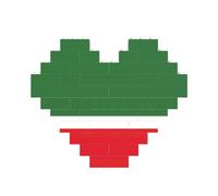 Art Brick Puzzle Heart-Shaped Flag of The Chechen Republic Print 3D Jigsaw Building Blocks 30 Piece DIY Relaxing Gift