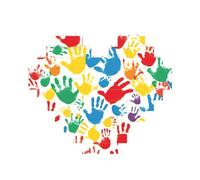 Art Brick Puzzle Heart-Shaped Hand Print Print 3D Jigsaw Building Blocks 30 Piece DIY Relaxing Gift