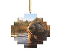 Art Brick Puzzle Lozenge Shaped 3D Jigsaw DIY Building Block Ornament Home Decor Beaver working2 Print