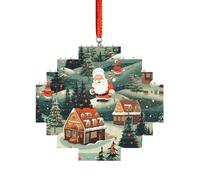Art Brick Puzzle Lozenge Shaped 3D Jigsaw DIY Building Block Ornament Home Decor Christmas Village Print