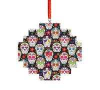 Art Brick Puzzle Lozenge Shaped 3D Jigsaw DIY Building Block Ornament Home Decor Colorful Flower Skulls Print