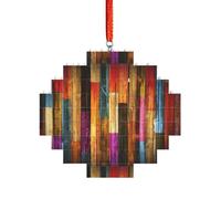 Art Brick Puzzle Lozenge Shaped 3D Jigsaw DIY Building Block Ornament Home Decor Colorful Painted Wood Print