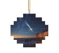 Art Brick Puzzle Lozenge Shaped 3D Jigsaw DIY Building Block Ornament Home Decor Comet Print