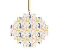 Art Brick Puzzle Lozenge Shaped 3D Jigsaw DIY Building Block Ornament Home Decor Cute Giraffe Print
