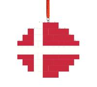 Art Brick Puzzle Lozenge Shaped 3D Jigsaw DIY Building Block Ornament Home Decor Danish Flag Print