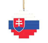 Art Brick Puzzle Lozenge Shaped 3D Jigsaw DIY Building Block Ornament Home Decor Flag of Slovakia Print