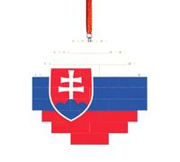 Art Brick Puzzle Lozenge Shaped 3D Jigsaw DIY Building Block Ornament Home Decor Flag of Slovakia Print