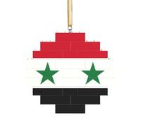 Art Brick Puzzle Lozenge Shaped 3D Jigsaw DIY Building Block Ornament Home Decor Flag of The Syrian Arab Republic Print