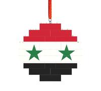 Art Brick Puzzle Lozenge Shaped 3D Jigsaw DIY Building Block Ornament Home Decor Flag of The Syrian Arab Republic Print