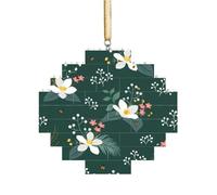 Art Brick Puzzle Lozenge Shaped 3D Jigsaw DIY Building Block Ornament Home Decor Floral Pattern Print