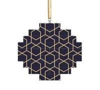 Art Brick Puzzle Lozenge Shaped 3D Jigsaw DIY Building Block Ornament Home Decor Geometric Lines Print