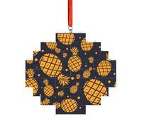 Art Brick Puzzle Lozenge Shaped 3D Jigsaw DIY Building Block Ornament Home Decor Golden Pineapple Print