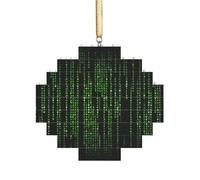 Art Brick Puzzle Lozenge Shaped 3D Jigsaw DIY Building Block Ornament Home Decor Green Number Binary Print