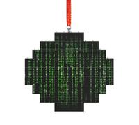 Art Brick Puzzle Lozenge Shaped 3D Jigsaw DIY Building Block Ornament Home Decor Green Number Binary Print