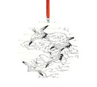 Art Brick Puzzle Lozenge Shaped 3D Jigsaw DIY Building Block Ornament Home Decor Japanese Crane Print