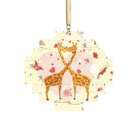 Art Brick Puzzle Lozenge Shaped 3D Jigsaw DIY Building Block Ornament Home Decor Kissing Giraffe Heart Butterfly Print