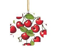 Art Brick Puzzle Lozenge Shaped 3D Jigsaw DIY Building Block Ornament Home Decor Lovely Sweet red Cherry Print