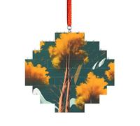 Art Brick Puzzle Lozenge Shaped 3D Jigsaw DIY Building Block Ornament Home Decor National Parks Sunshine Trees Print