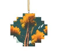 Art Brick Puzzle Lozenge Shaped 3D Jigsaw DIY Building Block Ornament Home Decor National Parks Sunshine Trees Print