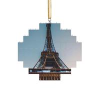 Art Brick Puzzle Lozenge Shaped 3D Jigsaw DIY Building Block Ornament Home Decor Paris Eiffel Tower Print