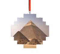 Art Brick Puzzle Lozenge Shaped 3D Jigsaw DIY Building Block Ornament Home Decor Pyramids of Egypt Print