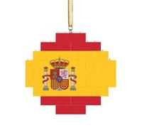 Art Brick Puzzle Lozenge Shaped 3D Jigsaw DIY Building Block Ornament Home Decor Spanish Flag Print