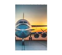 Art Brick Puzzle Set DIY Building Blocks 3D Jigsaw Aircraft Plane at Sunsets Printed Design Desk Decor 37 Pcs