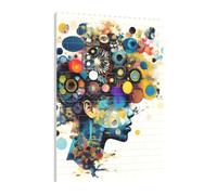 Art Brick Puzzle Set DIY Building Blocks 3D Jigsaw Artificial Intelligence Brain Printed Design Desk Decor 141 Pcs