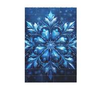 Art Brick Puzzle Set DIY Building Blocks 3D Jigsaw Blue Christmas Snowflake Printed Design Desk Decor 37 Pcs